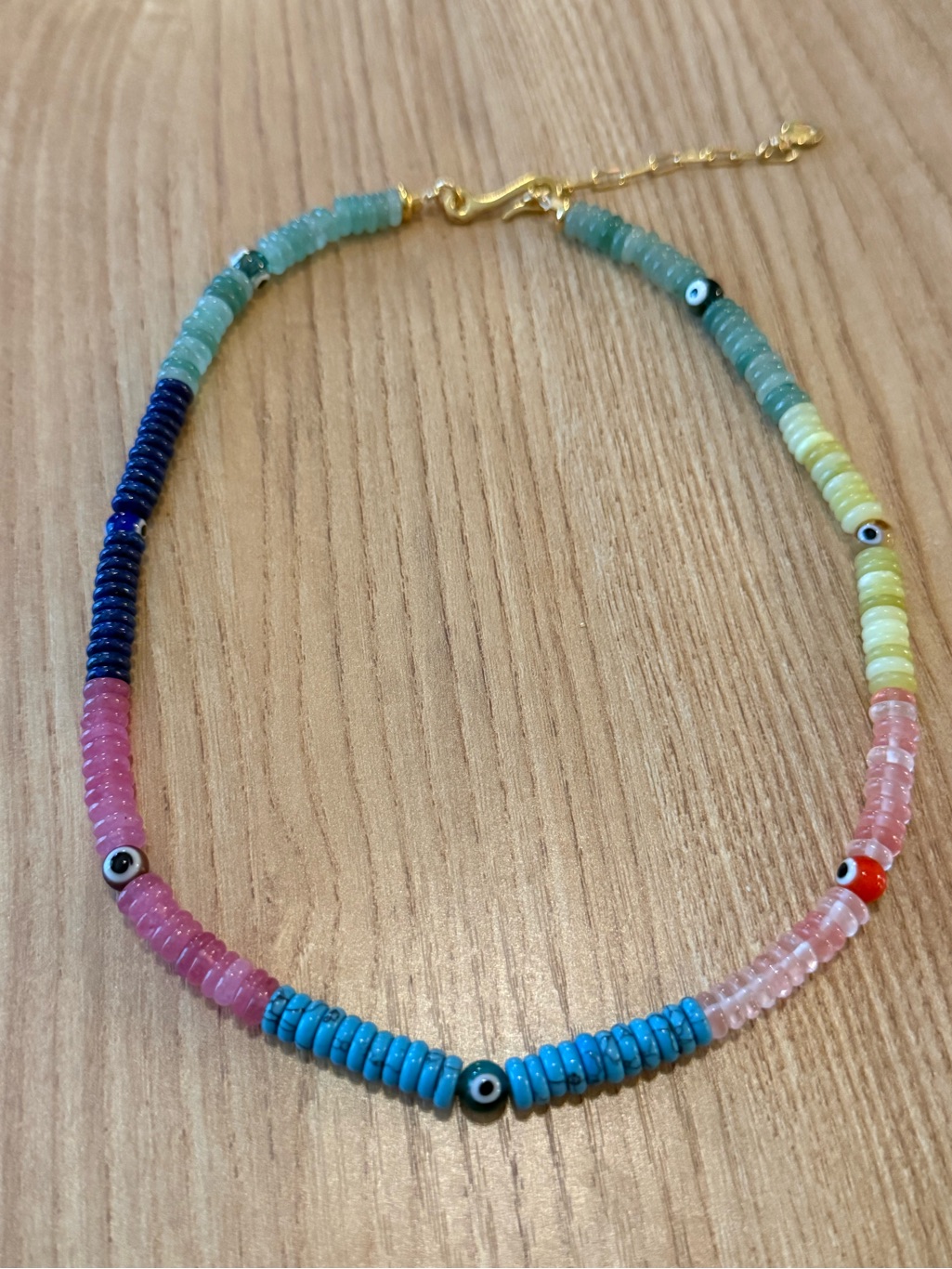 New Mayamar Multicolor Stone Eveil Eye Necklace